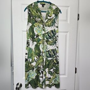Robert Louis Green Leaf Pattern Dress
